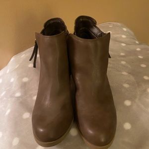 Brown boots with heels